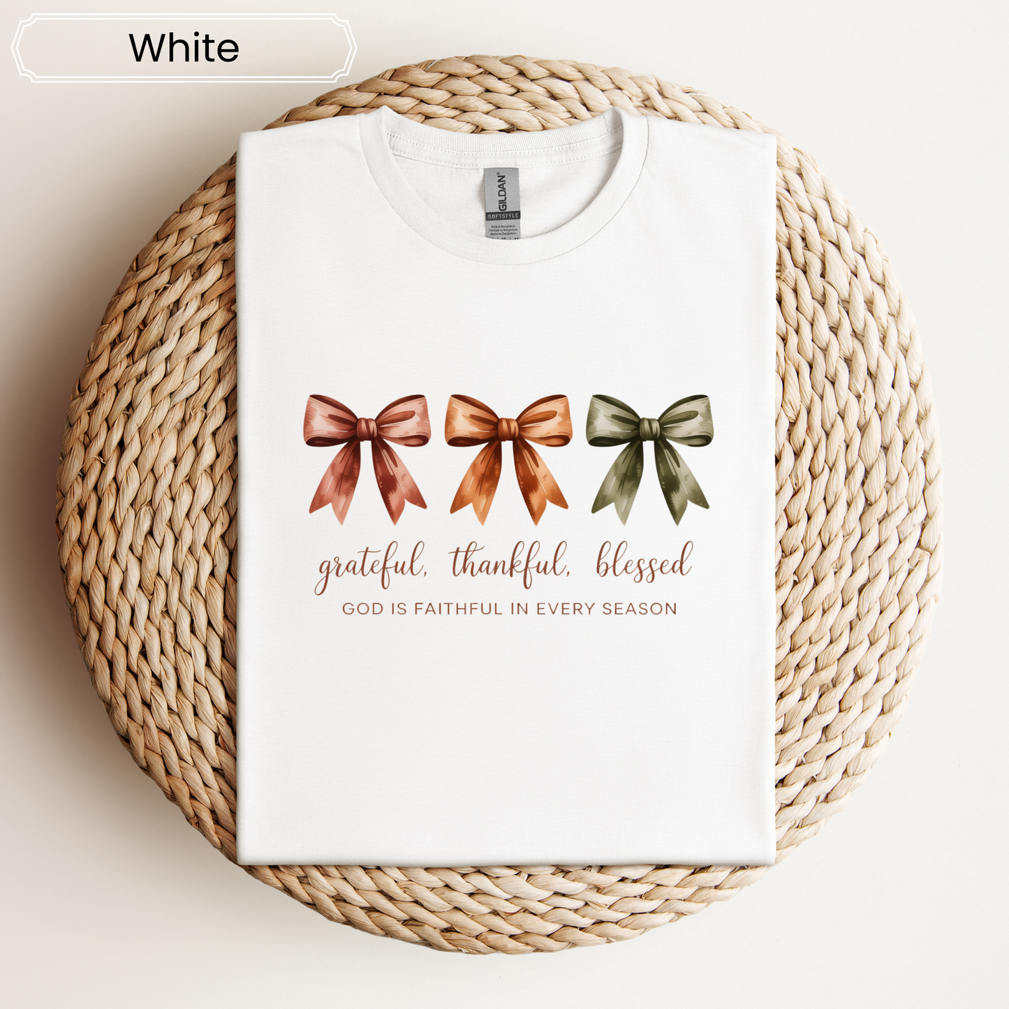 Thankful, Grateful, Blessed Graphic Tee - Adult
