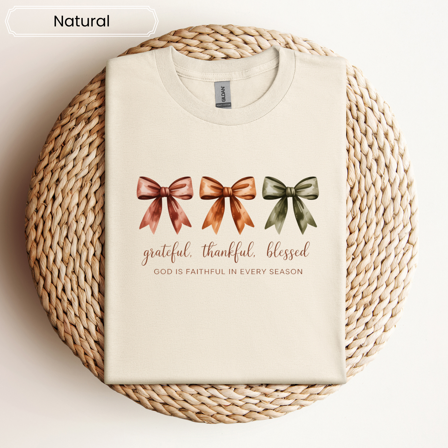 Thankful, Grateful, Blessed Graphic Tee - Adult