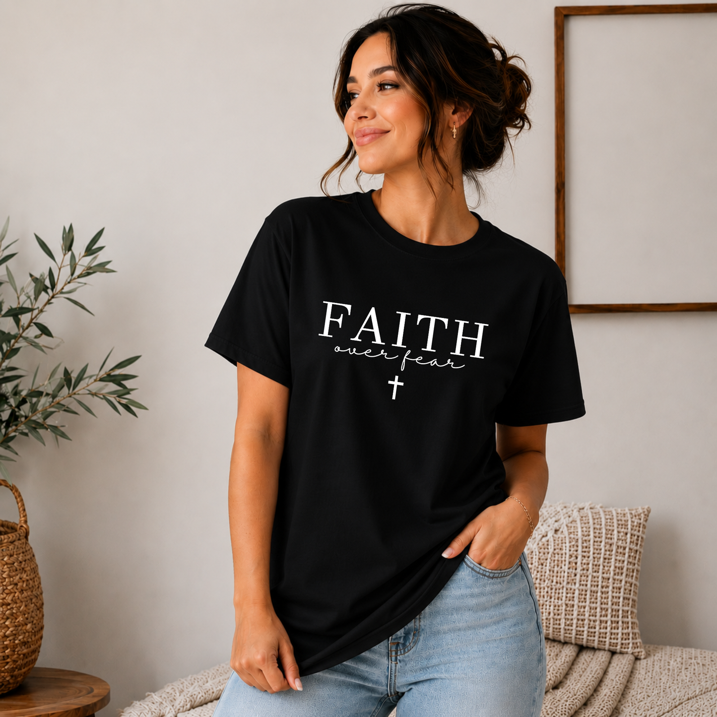 Faith over Fear Scripture Graphic Tee - Adult