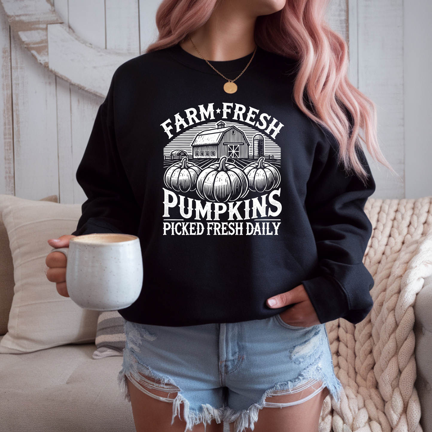Farm Fresh Pumpkin Patch Crewneck Sweatshirt