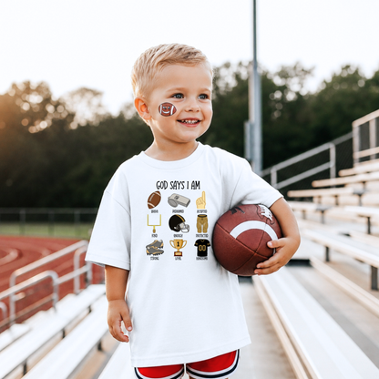 God Says I Am Football Graphic Tee