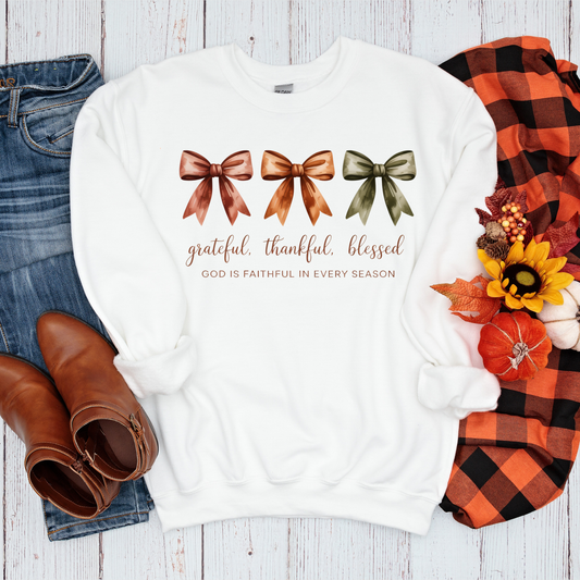 Grateful, Thankful & Blessed Crewneck Sweatshirt
