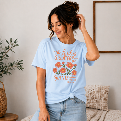 The Lord Is Greater Than the Giants You Face Graphic Tee - Adult