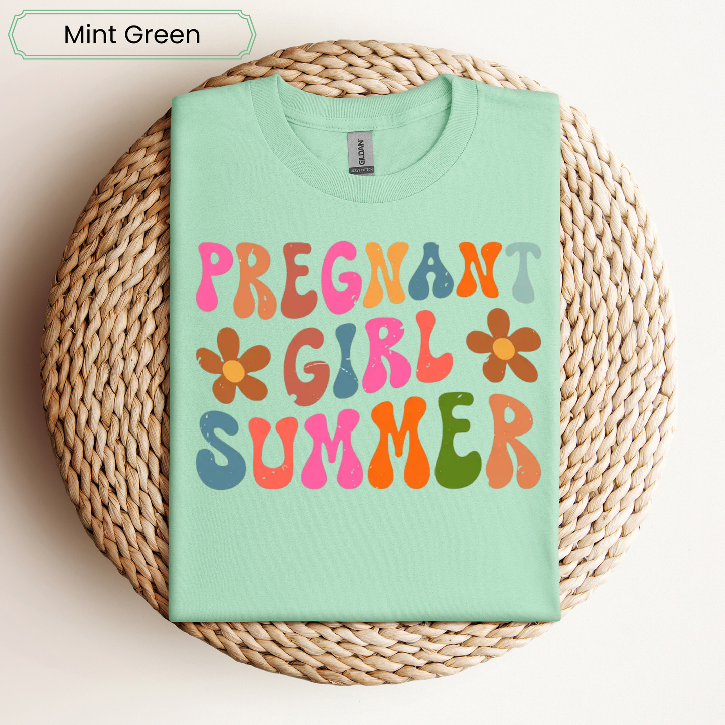 Pregnant Girl Summer Graphic Tee - Adult