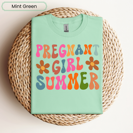 Pregnant Girl Summer Graphic Tee - Adult