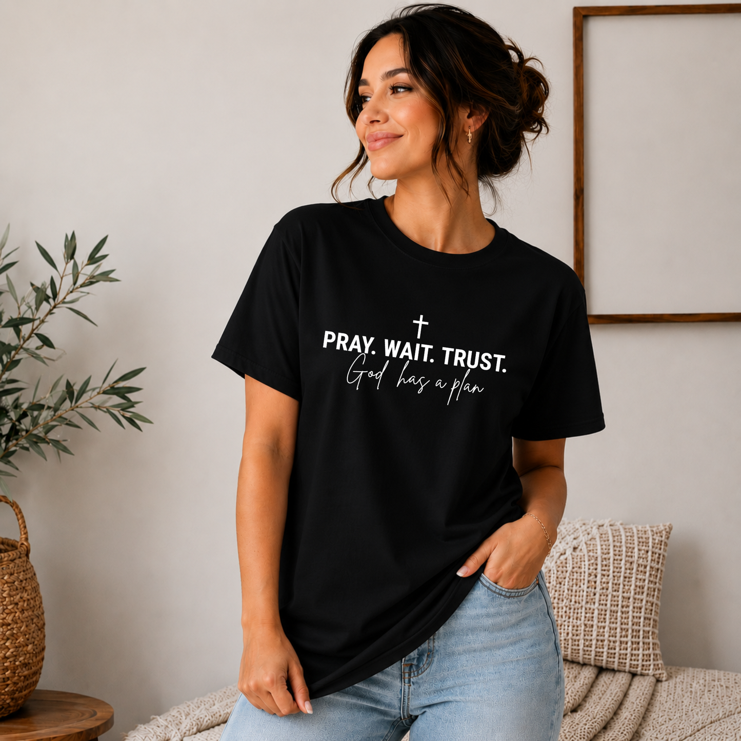 Pray. Wait. Trust. God Has a Plan Graphic Tee - Adult