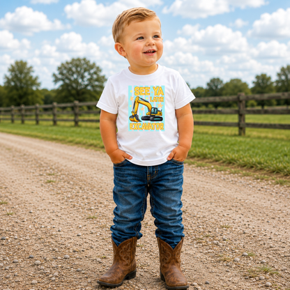 See Ya Later Excavator Kids Graphic Tee