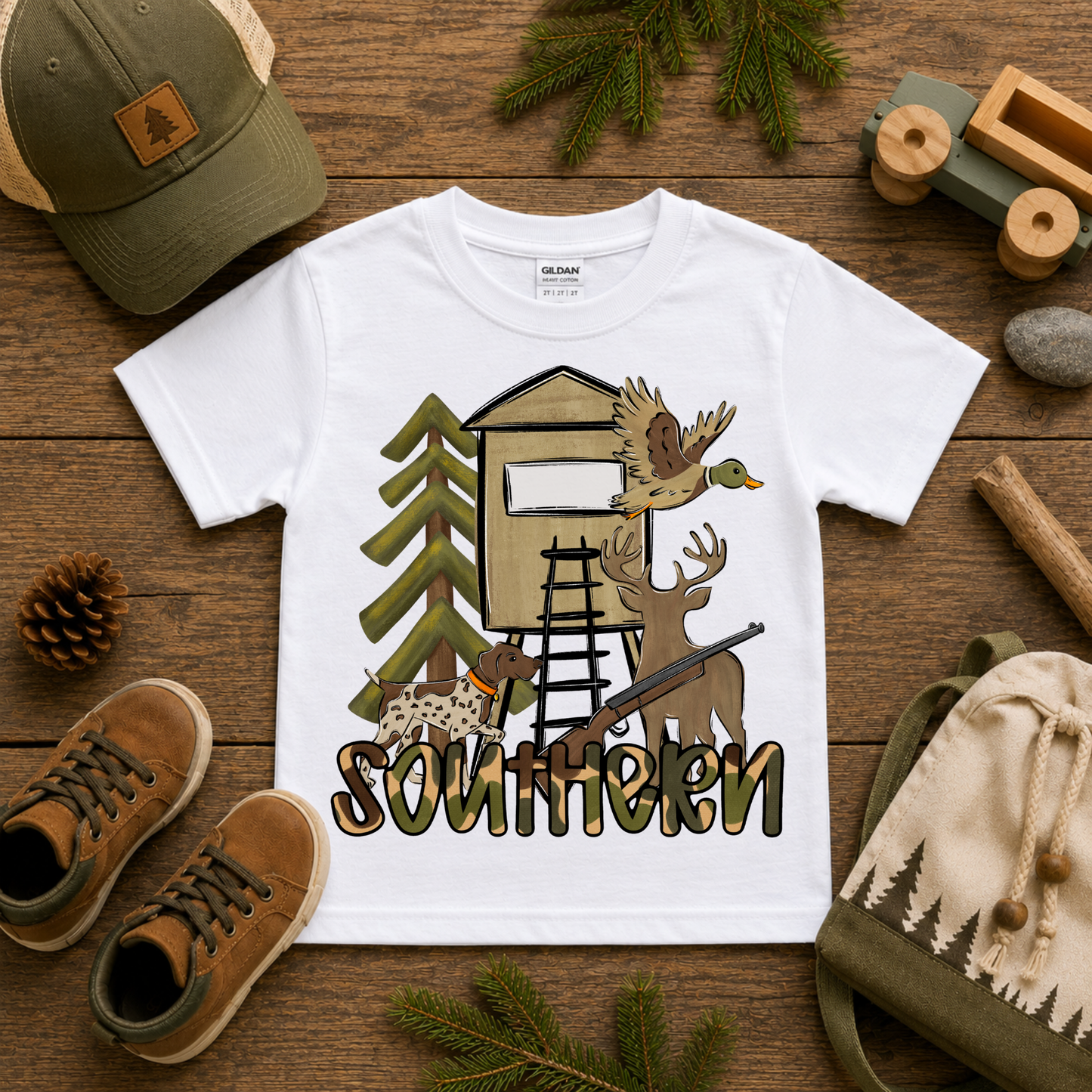 Southern Hunting Kids Graphic Tee
