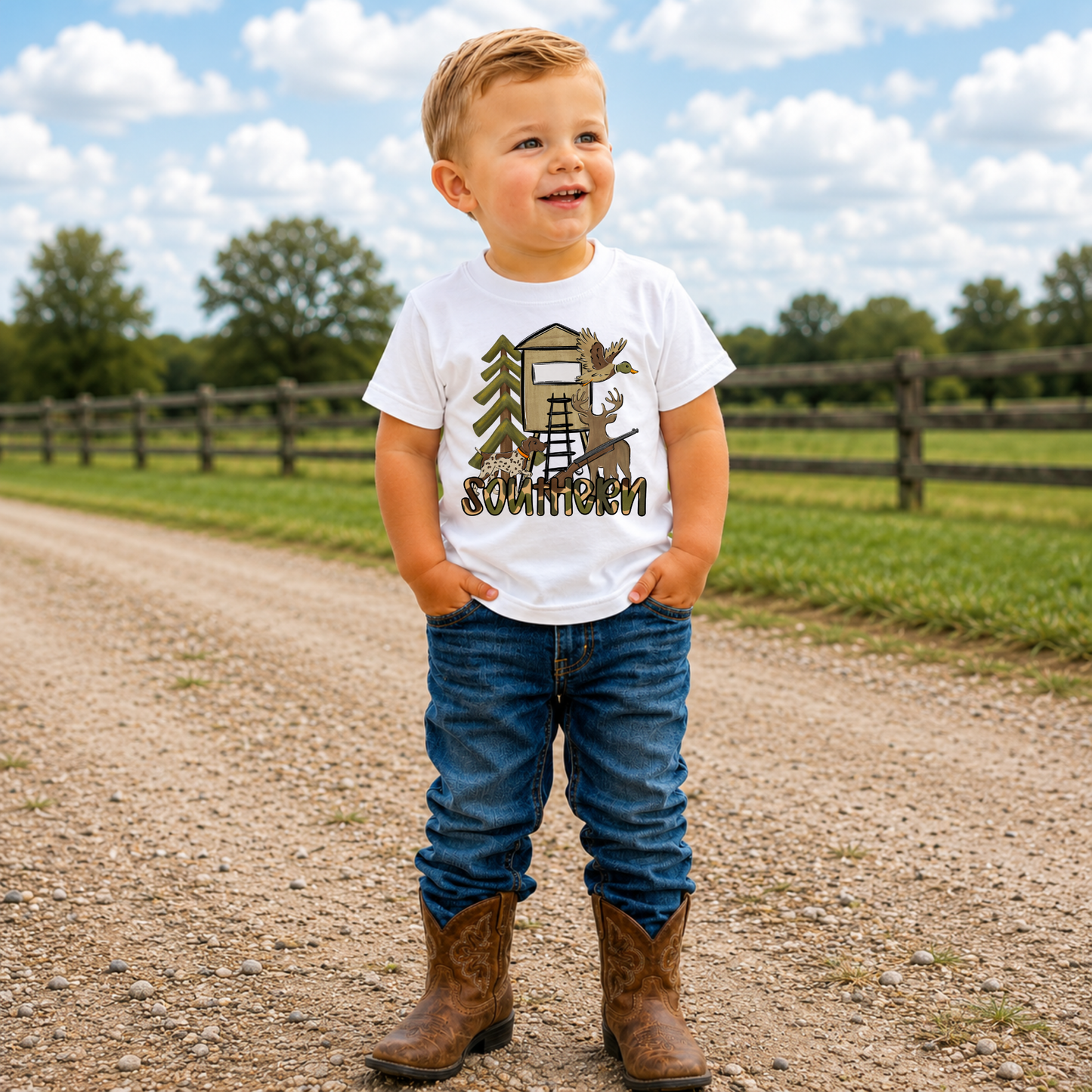Southern Hunting Kids Graphic Tee