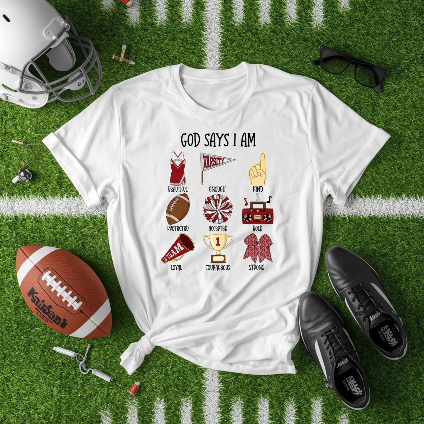 God Says I Am Cheer Graphic Tee