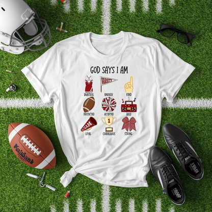 God Says I Am Cheer Graphic Tee