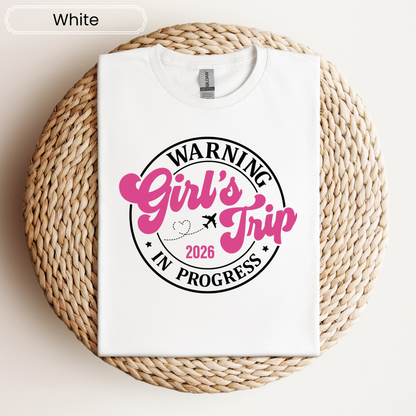 Warning Girl's Trip 2026 Graphic Tee - Adult