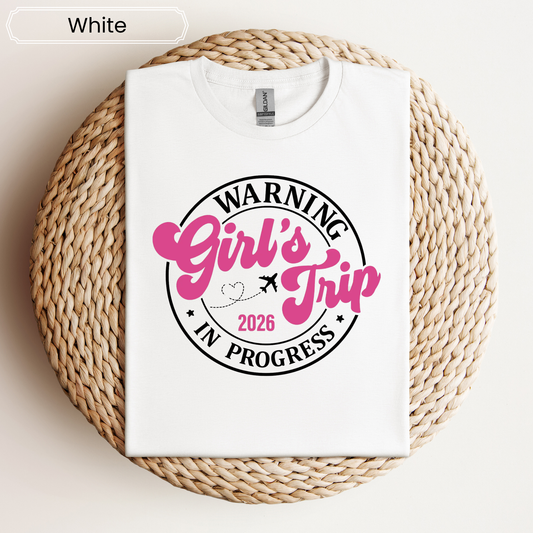 Warning Girl's Trip 2026 Graphic Tee - Adult