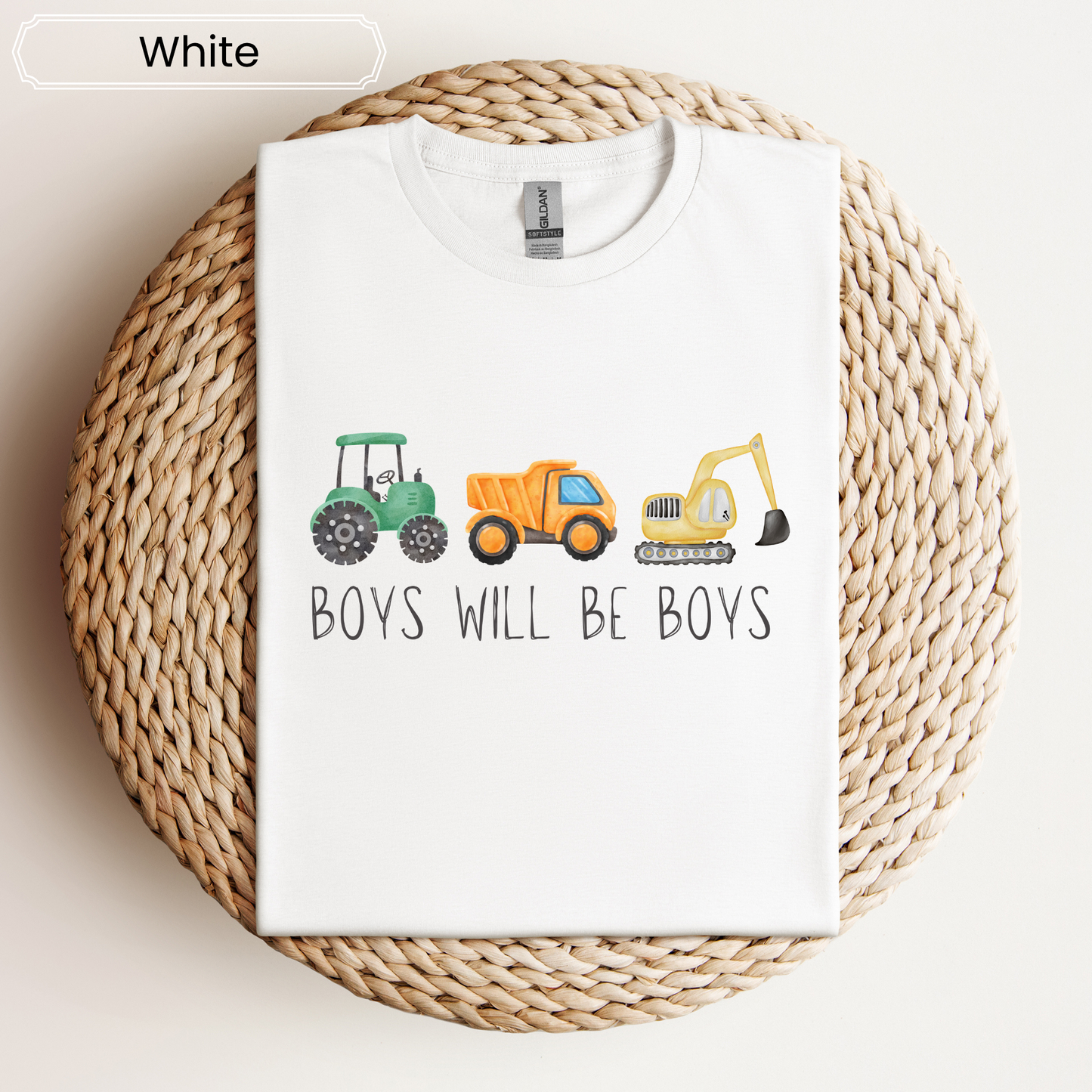 Boys Will Be Boys Construction Graphic Tee