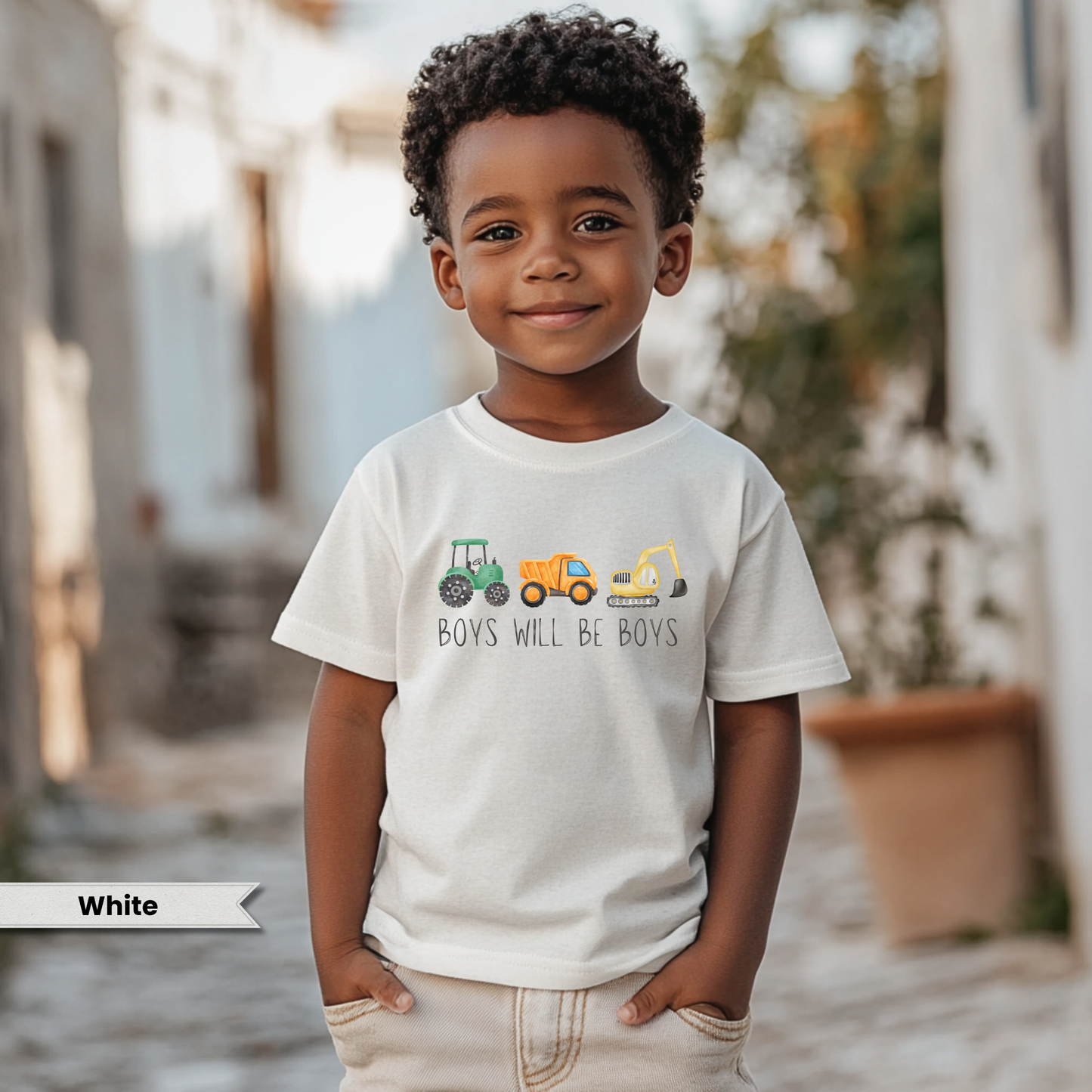 Boys Will Be Boys Construction Graphic Tee