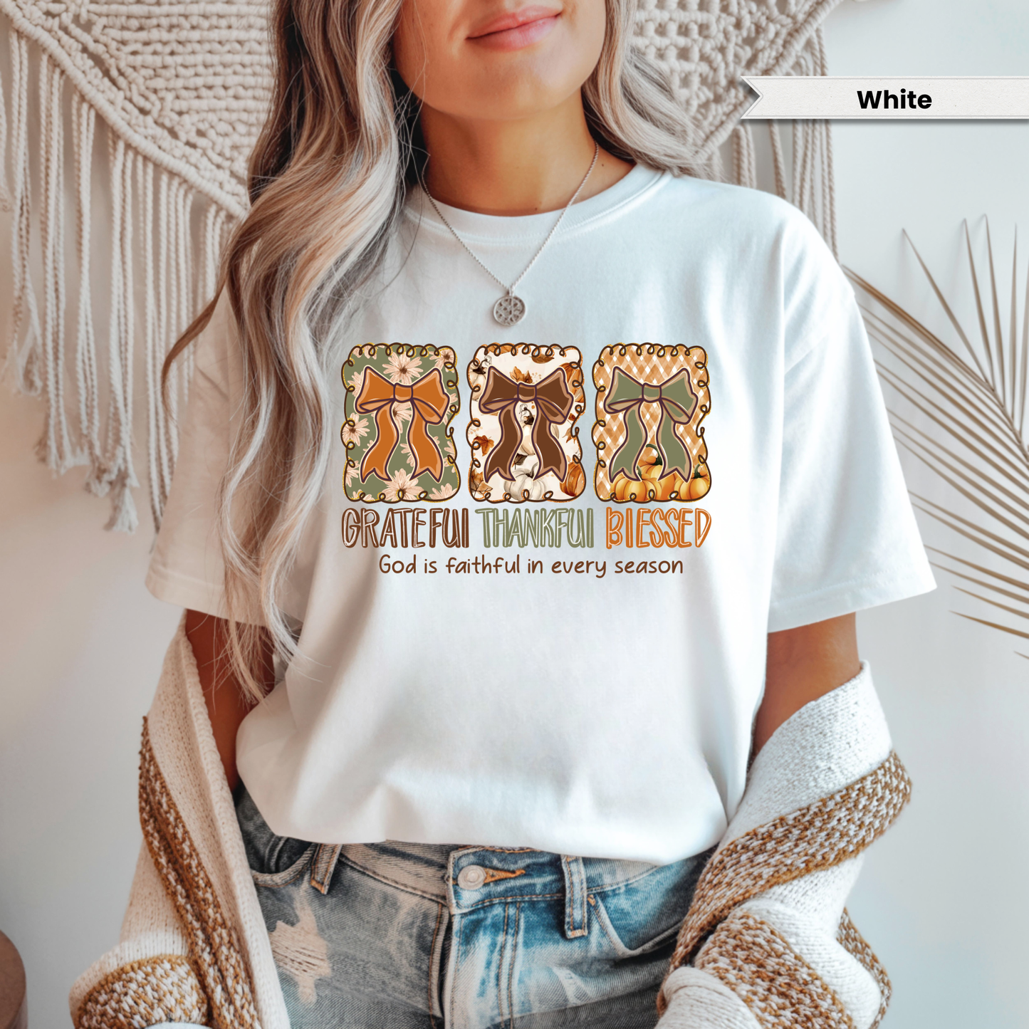 Grateful, Thankful & Blessed Graphic Tee - Adult